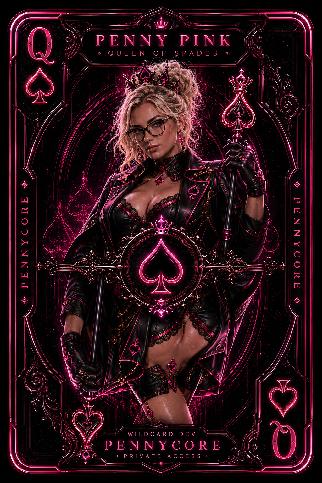 Penny Pink Queen of Spades card art